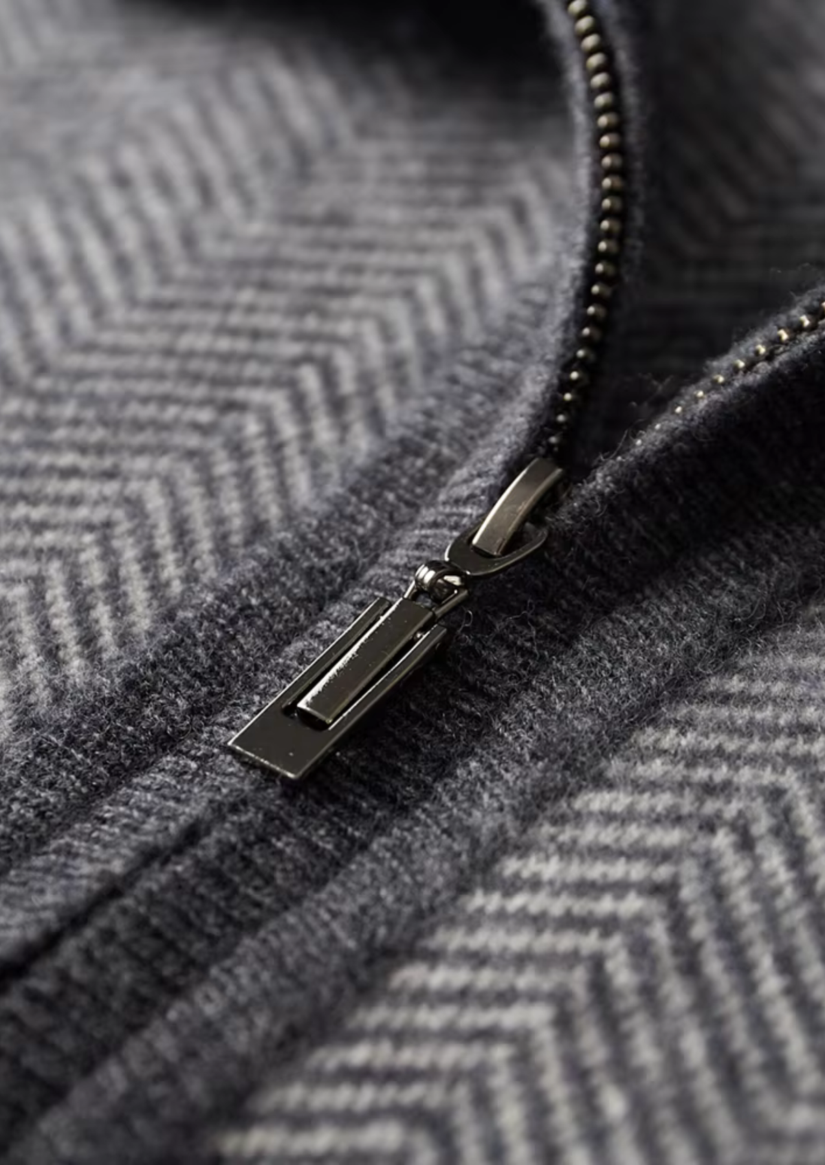 Pure Extra-Fine Merino Wool Gray Herringbone Set | Portovelli