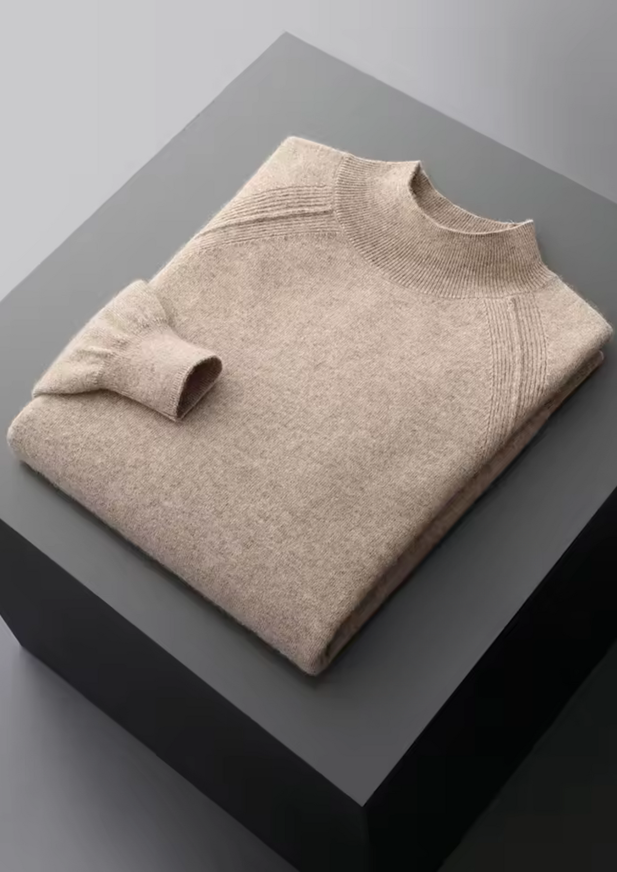 Pure Extra-Fine Merino Wool Raglan Mockneck | Portovelli