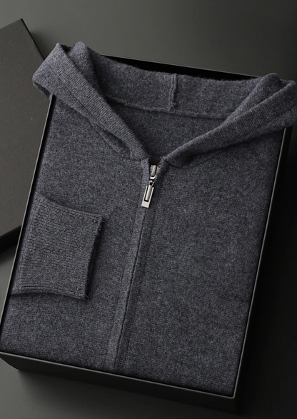 Premium Cashmere Zipper Hoodie | Portovelli