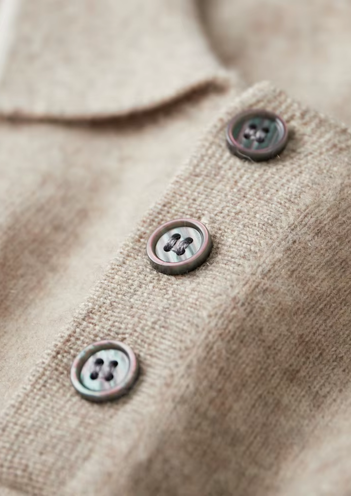Premium Cashmere Two Tone Button Polo | Portovelli