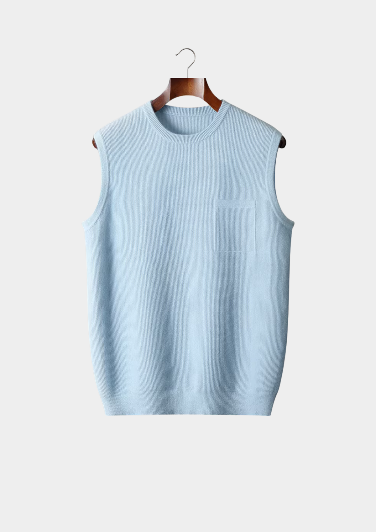 Pure Extra-Fine Merino Wool Crewneck Vest | Portovelli