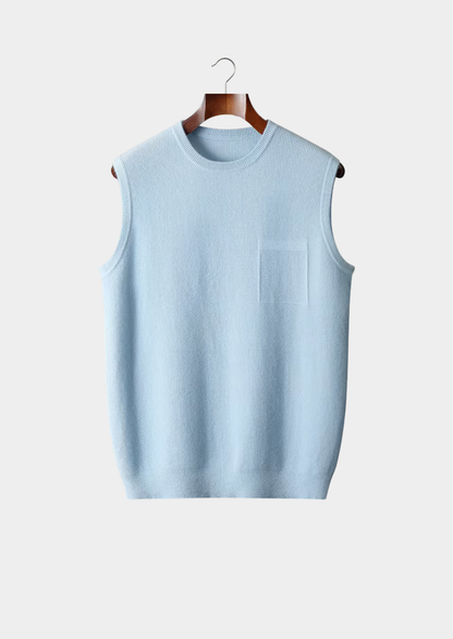 Pure Extra-Fine Merino Wool Crewneck Vest | Portovelli