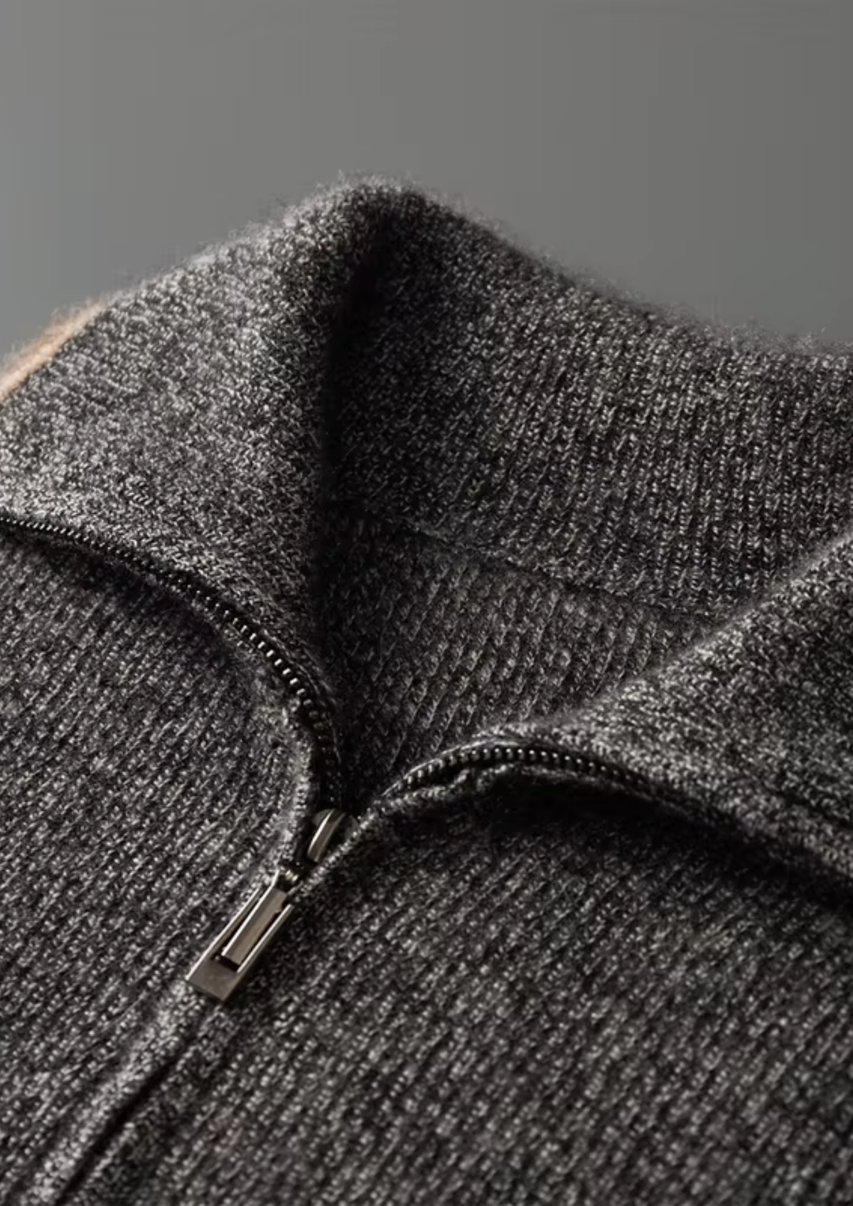 Pure Cashmere Striped Zip Cardigan | Portovelli
