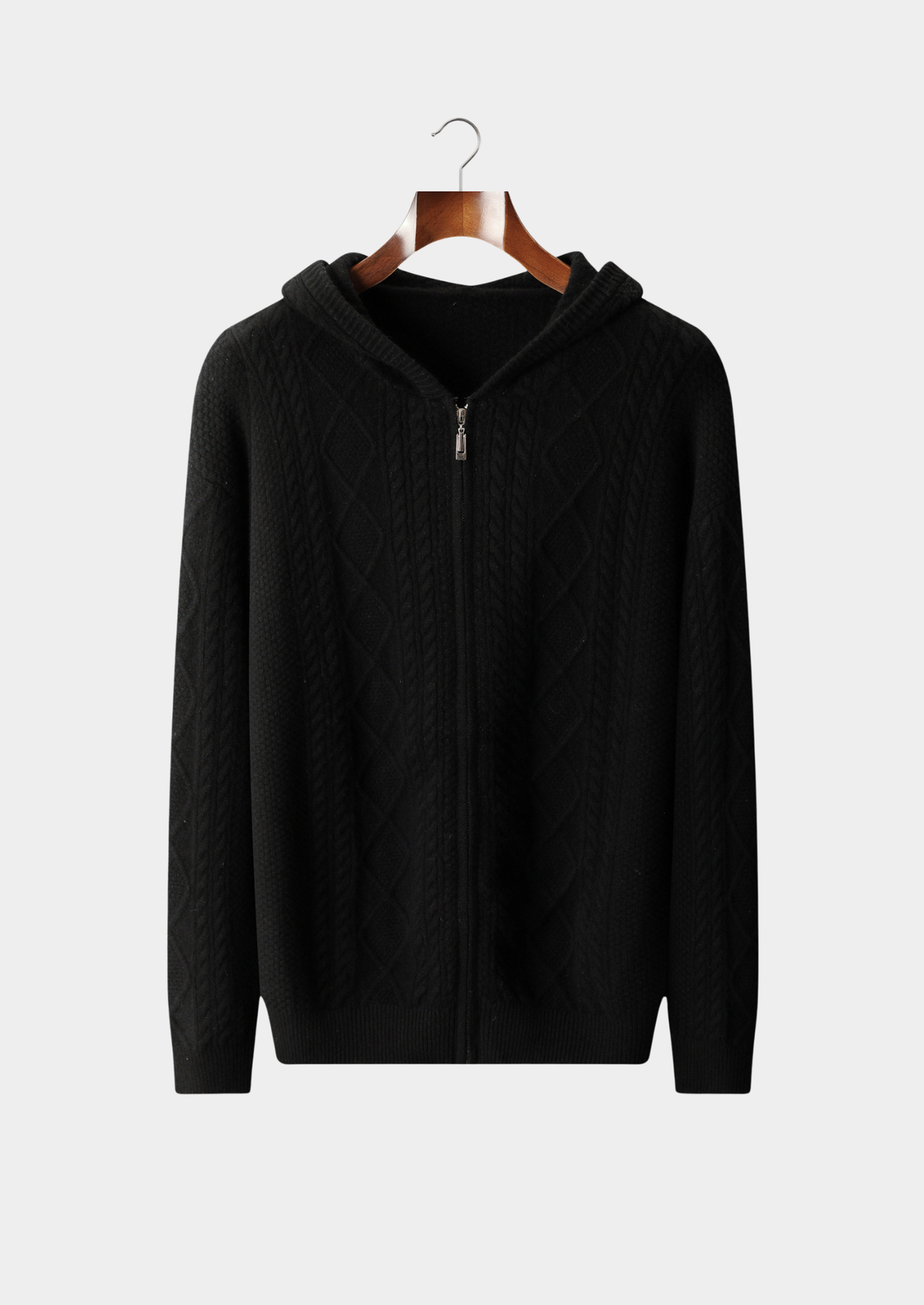 Pure Extra-Fine Merino Wool Wintertime Zipper Hoodie | Portovelli