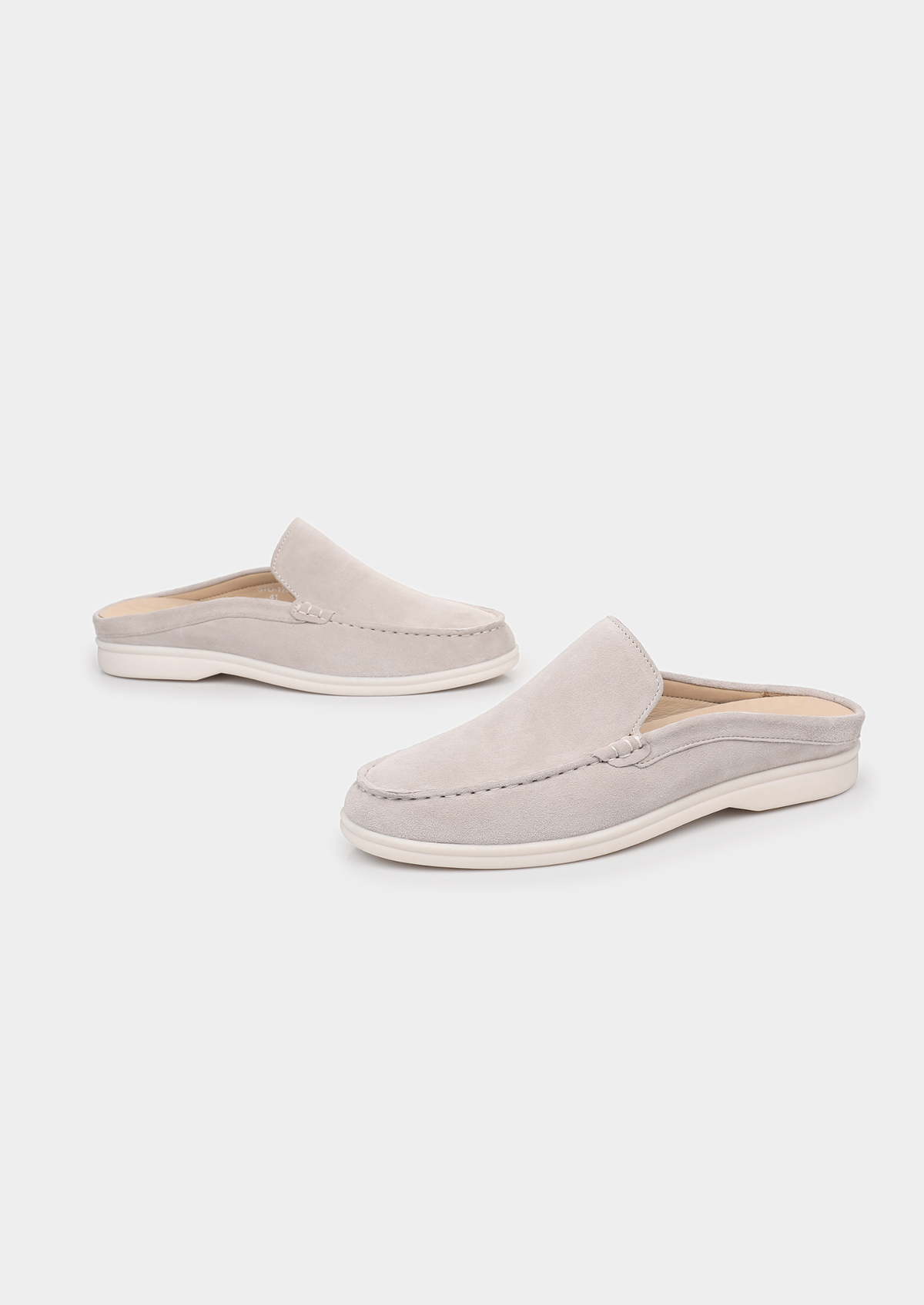 Light Gray Marina Suede Slipper | Portovelli