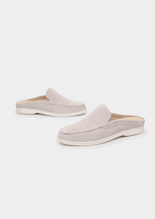Light Gray Marina Suede Slipper | Portovelli