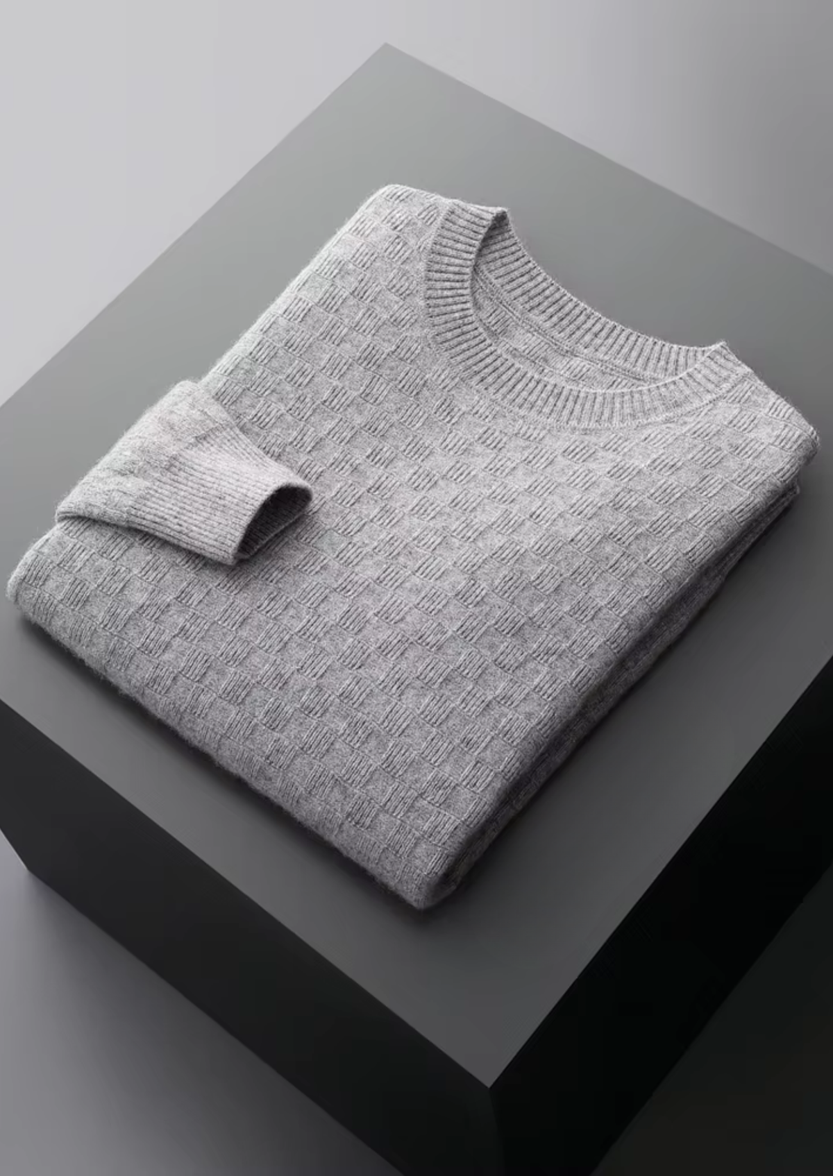 Premium Cashmere Textured Crewneck | Portovelli