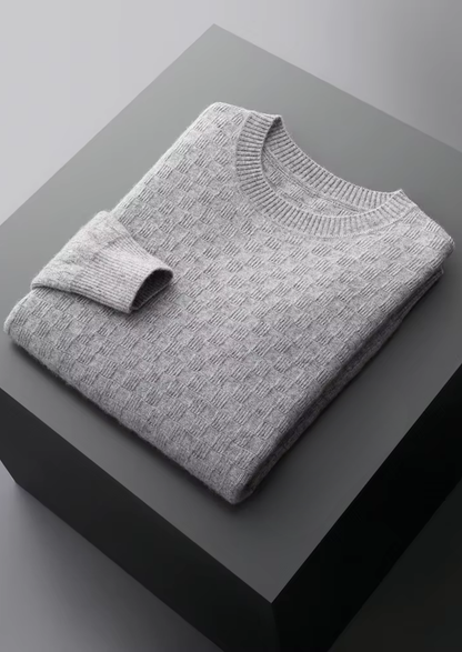 Premium Cashmere Textured Crewneck | Portovelli