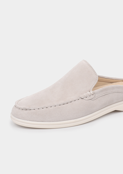Light Gray Marina Suede Slipper | Portovelli