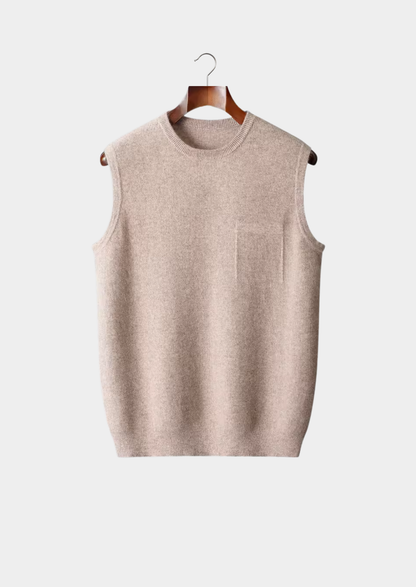 Pure Extra-Fine Merino Wool Crewneck Vest | Portovelli