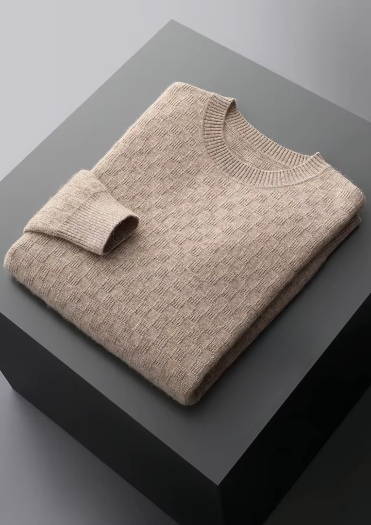 Premium Cashmere Textured Crewneck | Portovelli