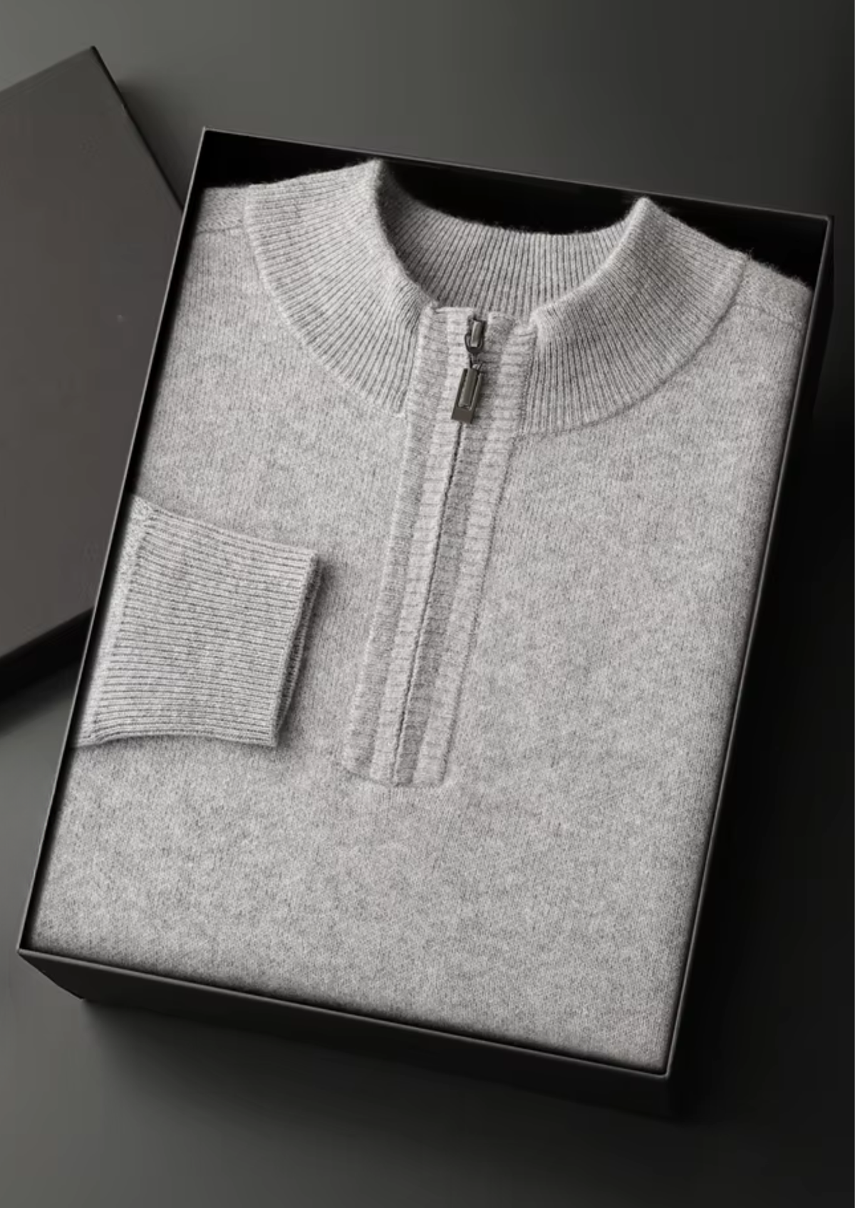 Premium Cashmere Essential Half-Zip Sweater | Portovelli