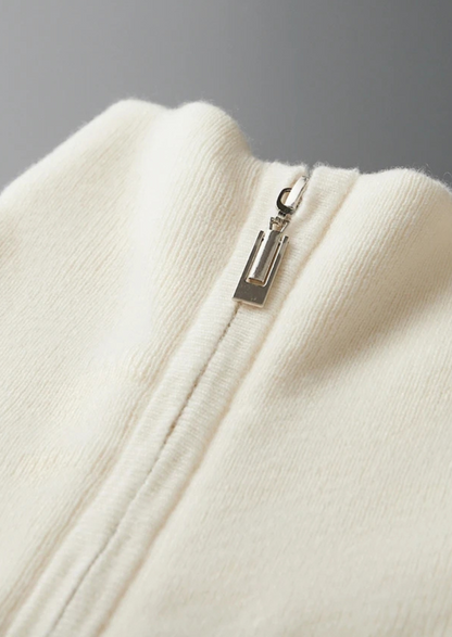 Premium Cashmere Ribbed Half-Zip Sweater | Portovelli