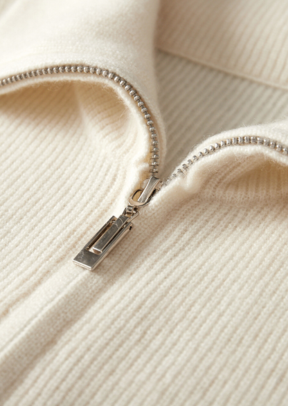 Pure Cashmere Ivory Body Warmer Vest | Portovelli