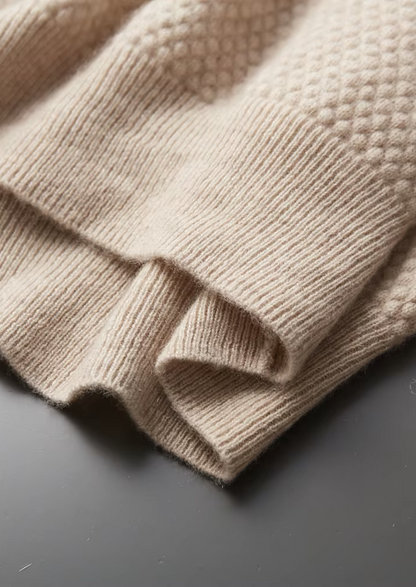 Premium Cashmere Textured Sweater Polo | Portovelli