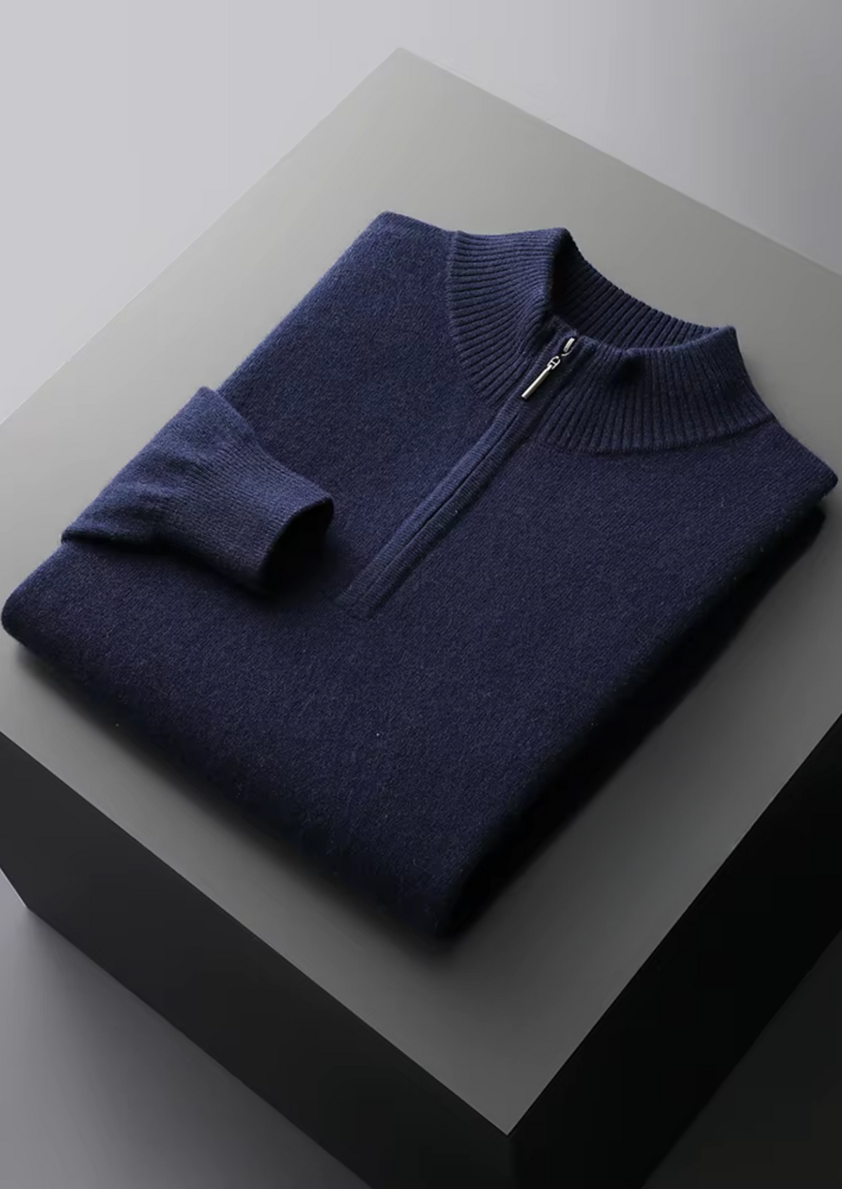 Pure Extra-Fine Merino Wool Half Zip Sweater | Portovelli