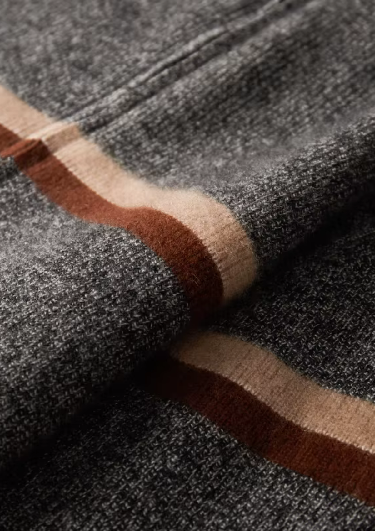 Pure Cashmere Striped Zip Cardigan | Portovelli