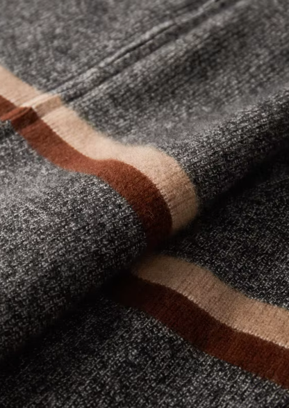 Pure Cashmere Striped Zip Cardigan | Portovelli