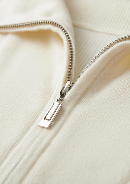 Premium Cashmere Ribbed Half-Zip Sweater | Portovelli