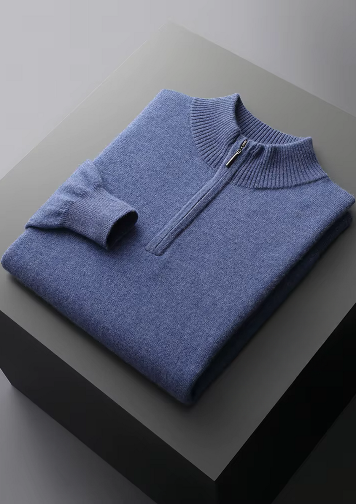 Pure Extra-Fine Merino Wool Half Zip Sweater | Portovelli
