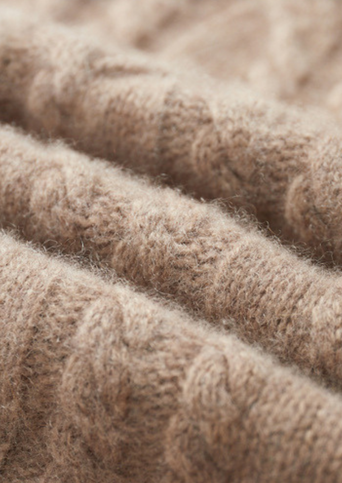 Pure Cashmere Beige Cable Half Zip Sweater | Portovelli