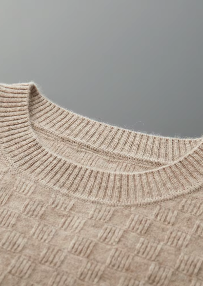 Premium Cashmere Textured Crewneck | Portovelli
