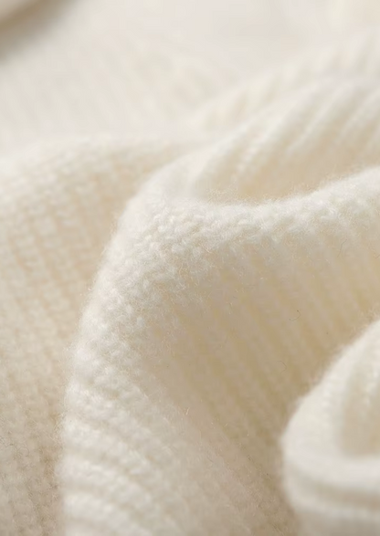Premium Cashmere Ribbed V-Neck Sweater | Portovelli