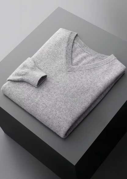 Pure Extra-Fine Merino Wool Classic V-Neck Sweater | Portovelli