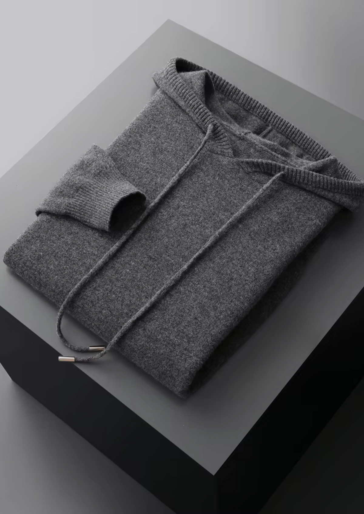Pure Extra-Fine Merino Wool Dark Gray Savro Set | Portovelli