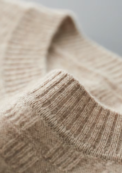 Premium Cashmere Textured Crewneck | Portovelli