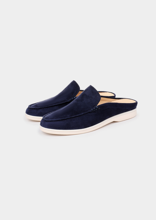 Navy Blue Marina Suede Slipper | Portovelli