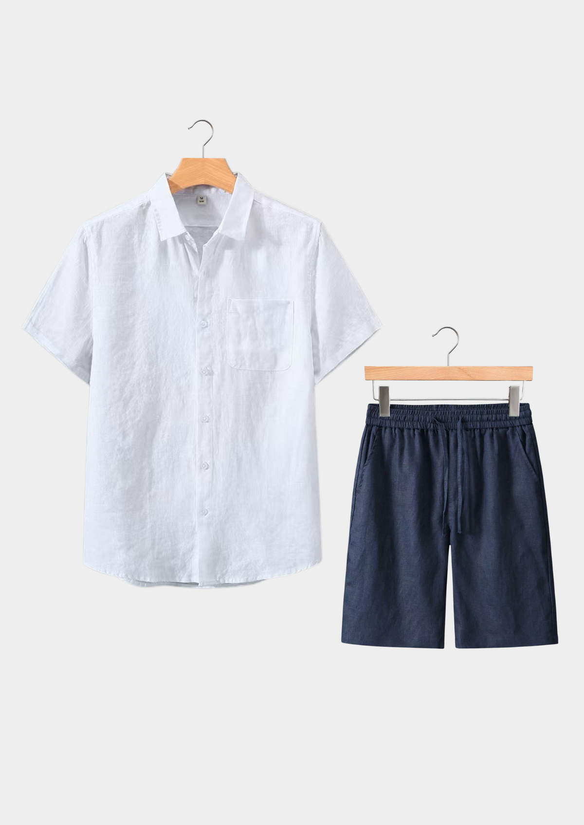 Dolcevita Shortsleeve Summer Set - White/navy | Portovelli