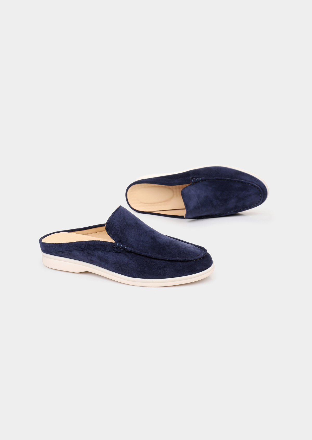 Navy Blue Marina Suede Slipper | Portovelli