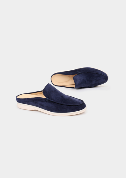 Navy Blue Marina Suede Slipper | Portovelli