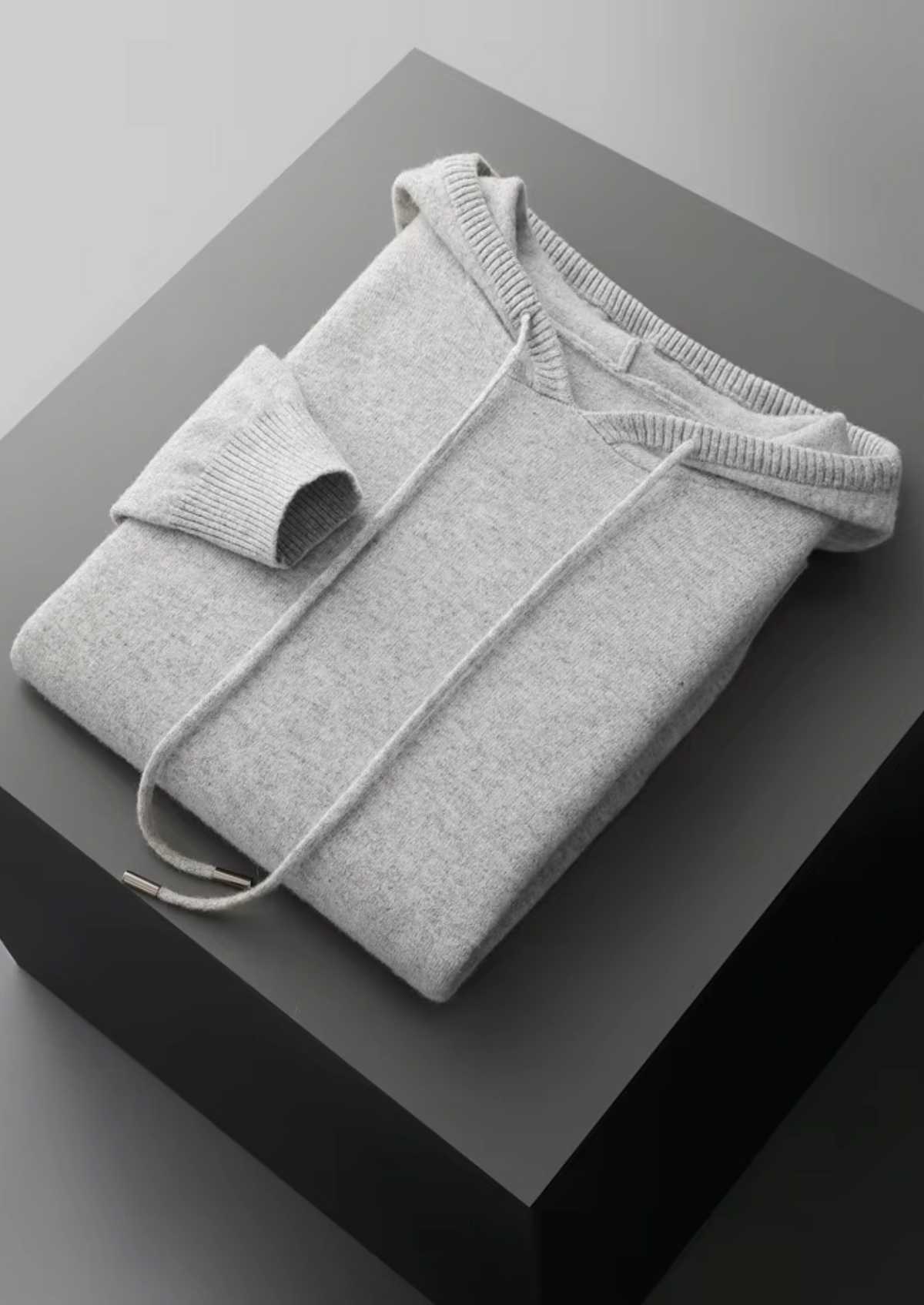 Pure Extra-Fine Merino Wool Light Gray Savro Set | Portovelli