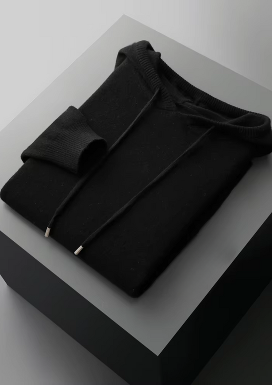 Pure Extra-Fine Merino Wool Black Savro Set | Portovelli