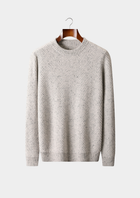 Pure Cashmere Light Gray Herringbone Crewneck