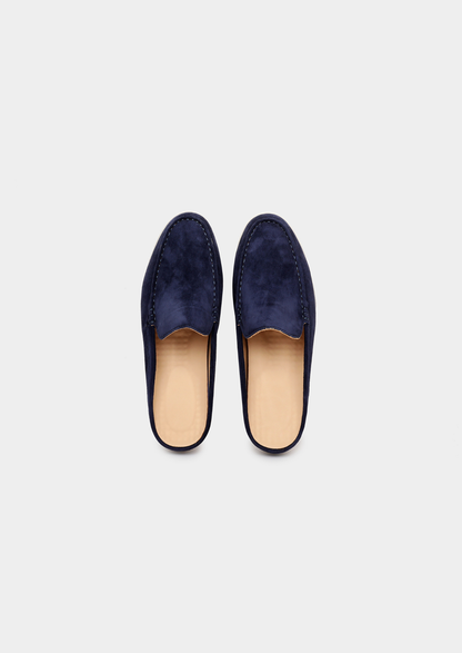 Navy Blue Marina Suede Slipper | Portovelli