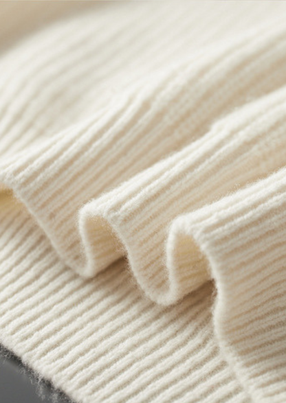 Pure Extra-Fine Merino Wool Ribbed Raglan Crewneck | Portovelli