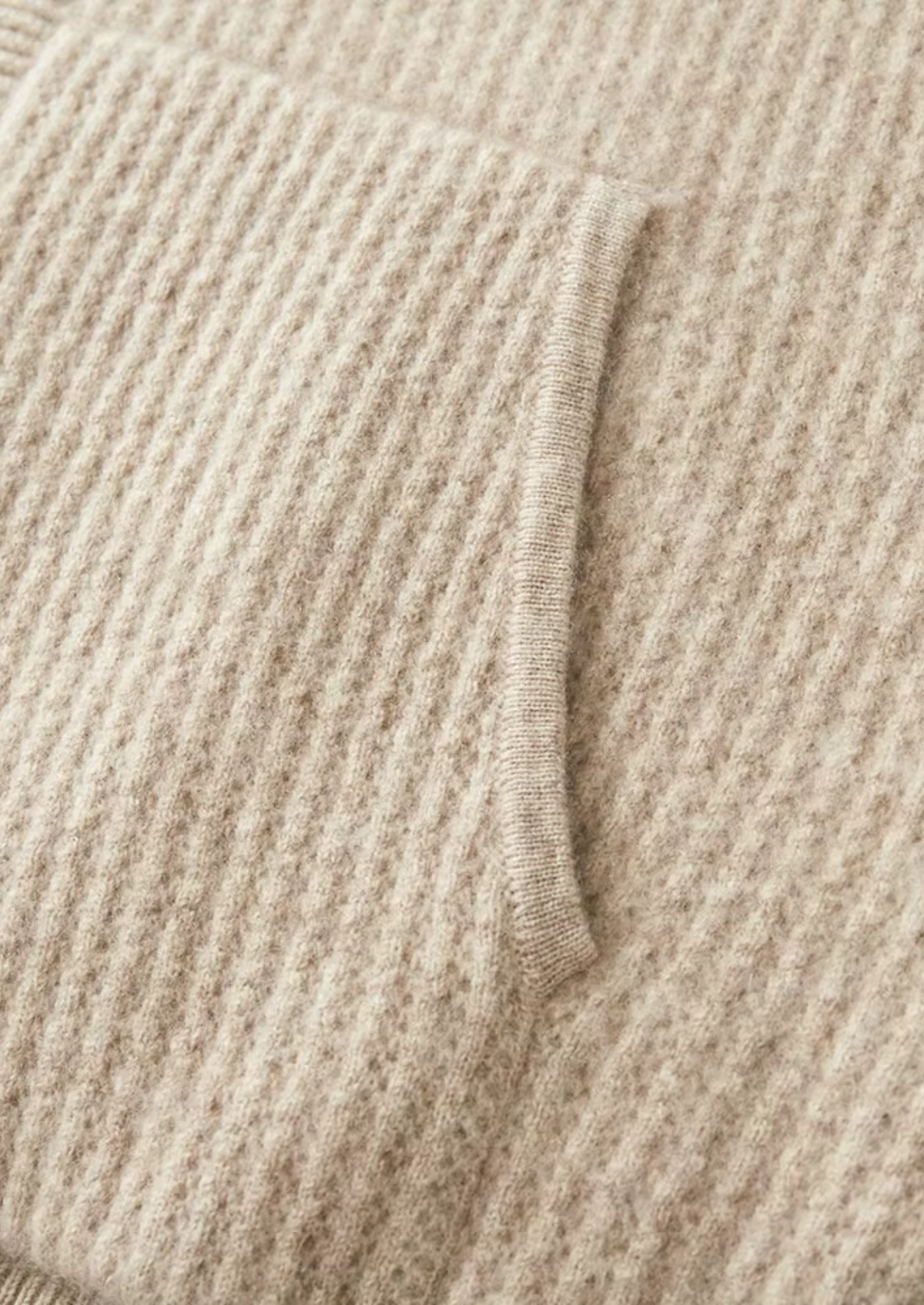 Pure Extra-Fine Merino Wool Ribbed Zipper Hoodie | Portovelli