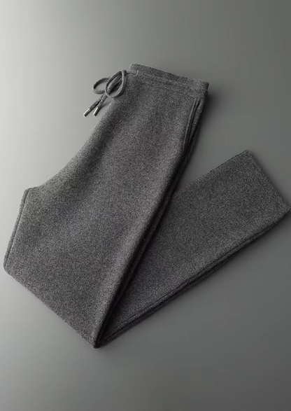 Pure Extra-Fine Merino Wool Dark Gray Savro Set | Portovelli