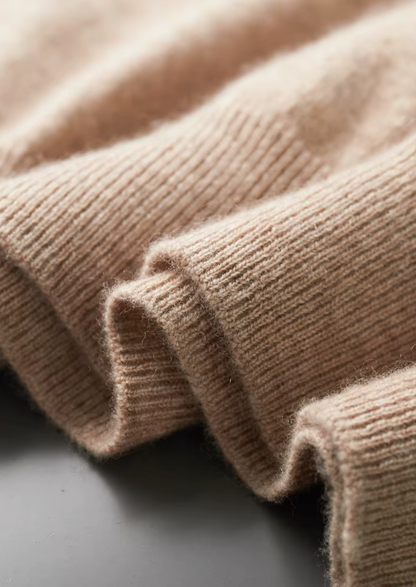 Premium Cashmere Classic Crewneck T-Shirt - Light Beige | Portovelli