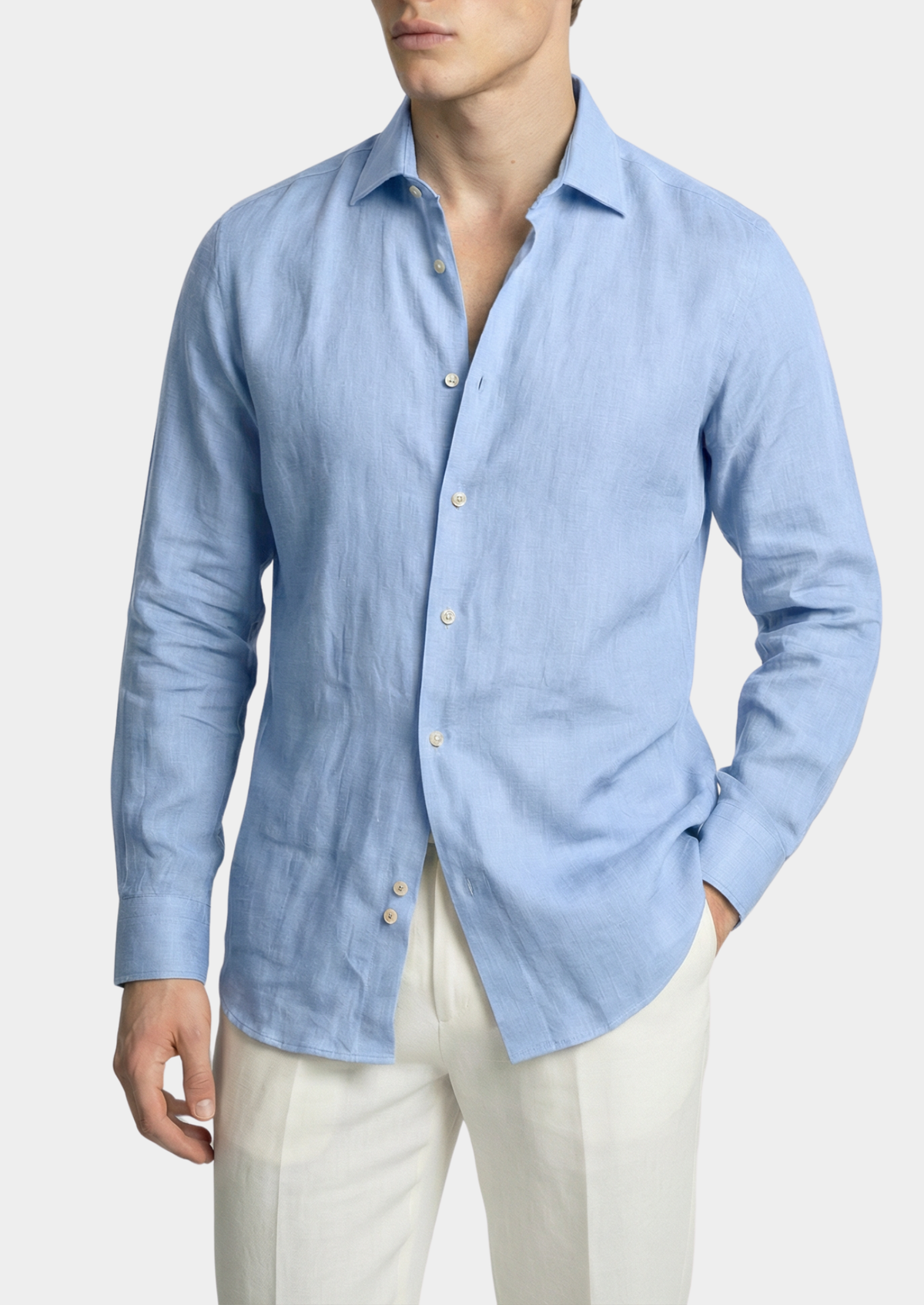 Portofino Coastal Shirt - Light Blue | Portovelli