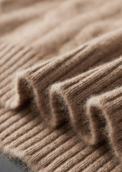 Pure Cashmere Sand Cable Knit Hoodie | Portovelli