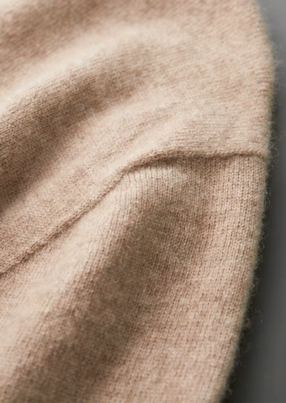 Premium Cashmere Classic Crewneck T-Shirt - Light Beige | Portovelli