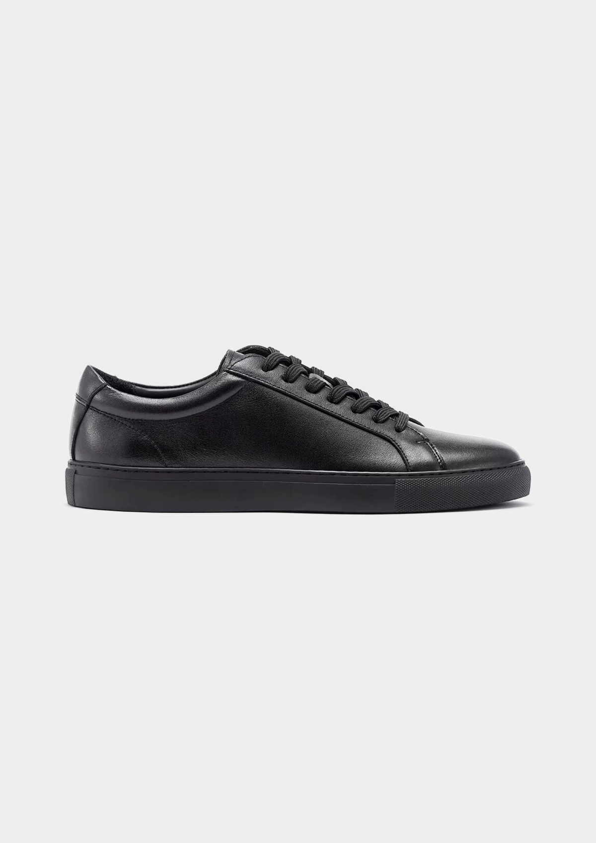 Black Essential Leather Sneaker | Portovelli