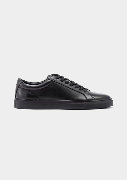 Black Essential Leather Sneaker | Portovelli