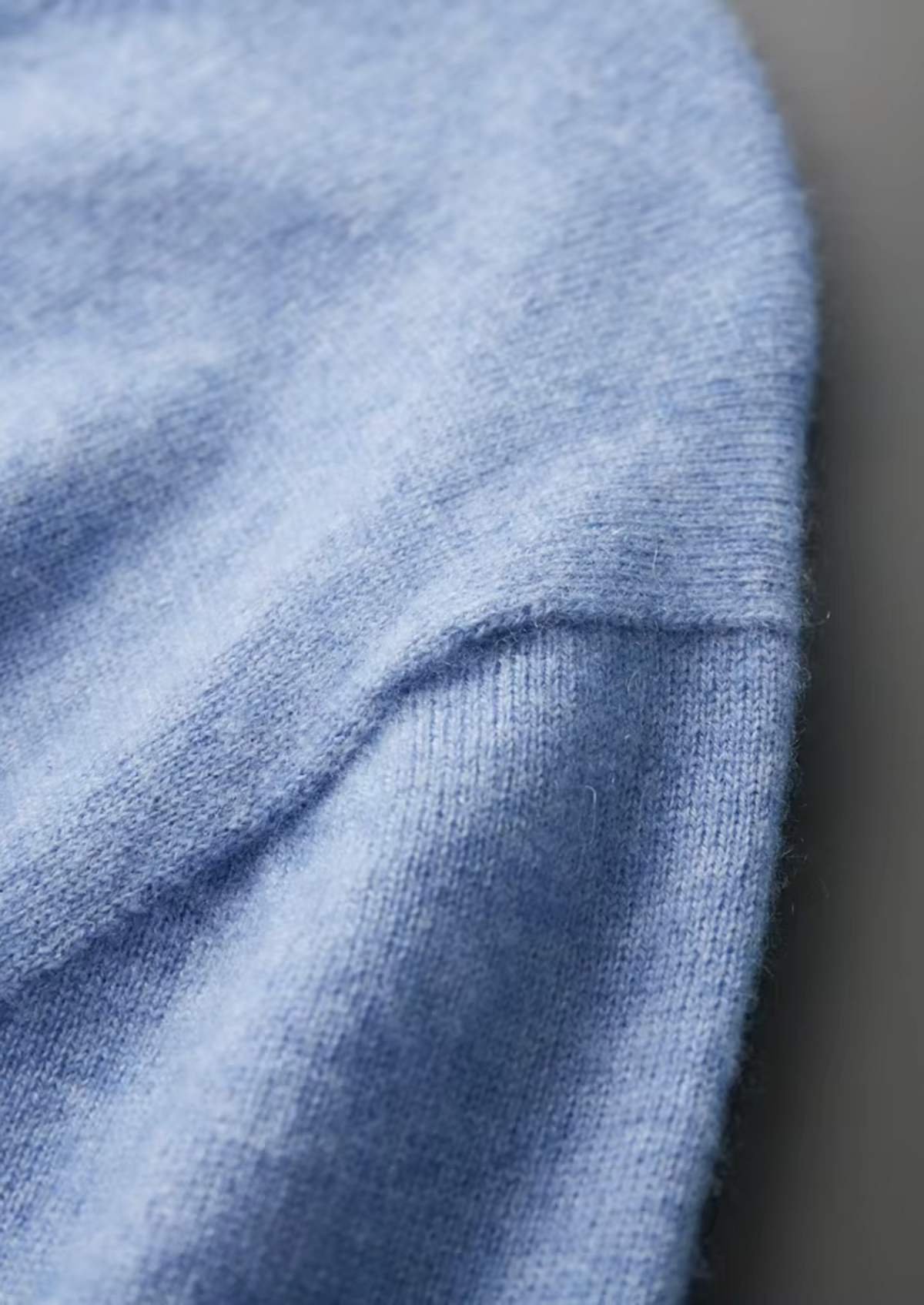 Premium Cashmere Classic Crewneck T-Shirt - Light Blue | Portovelli