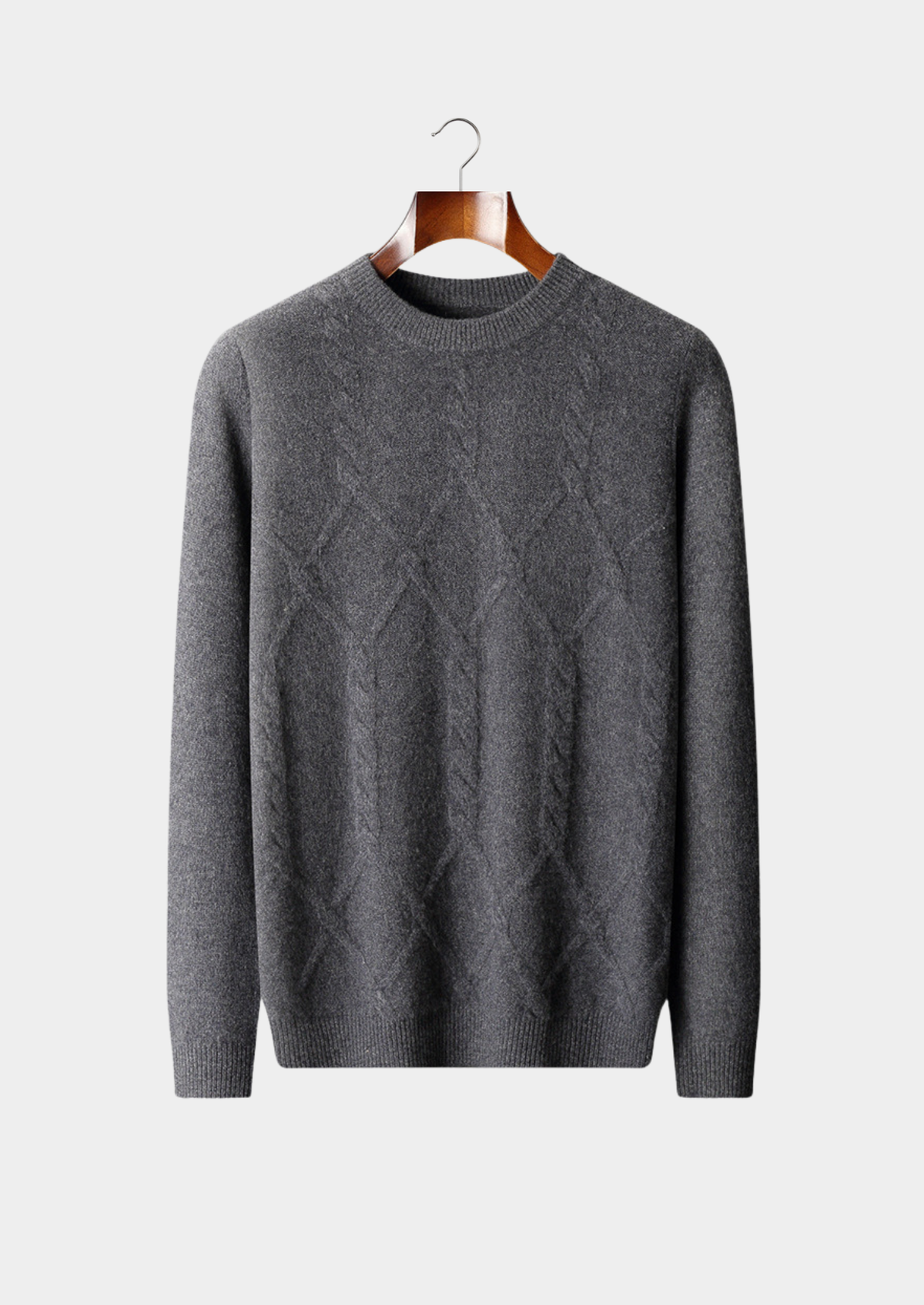 Pure Extra-Fine Merino Wool Cable Crewneck | Portovelli