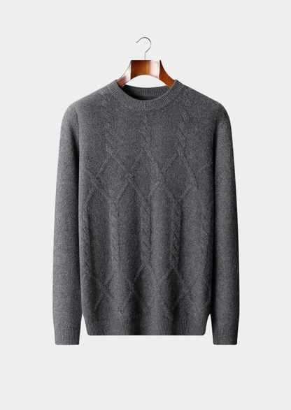 Pure Extra-Fine Merino Wool Cable Crewneck | Portovelli